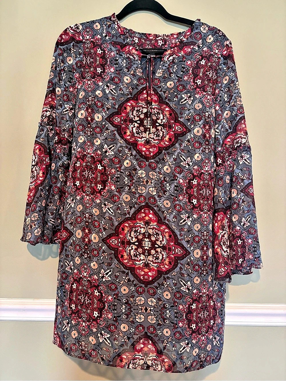 White House Black Market Boho Print Dress Petite MP